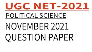 UGC NET POLITICAL SCIENCE PAPER 2 SOLVED