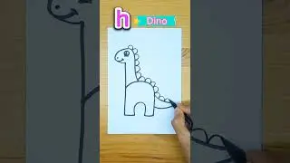 Menggambar dino dari huruf h