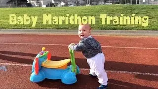 BABIES FIRST MARITHON, WORKING ON HIS WALKING SKILLS NO WALLS IN THE WAY