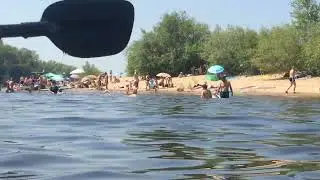Сплав на байдарках по Волге  в жару +37С. Самарская Лука, Пляж Малибу, протоки.