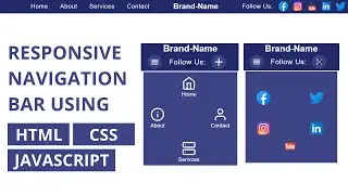 Responsive Navigation Bar (Navbar) Using HTML CSS JAVASCRIPT | WebEffectAnimation