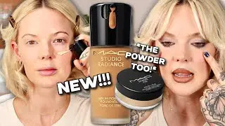 MAC STUDIO RADIANCE FOUNDATION & STUDIO FIX SET AND BLUR POWDER REVIEW best mac coverage products?!
