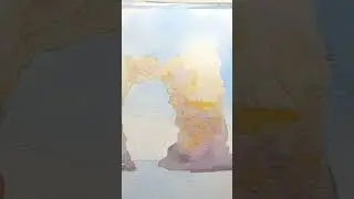 Quick watercolor process video for "Rocky Sea Arch" #watercolorseascape #painting