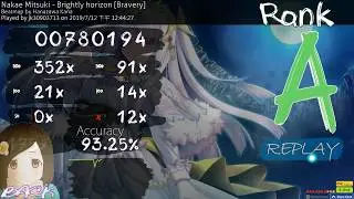 【Osu!】Nakae Mitsuki - Brightly horizon│5.33☆│Rank A│Keyboard Mouse│