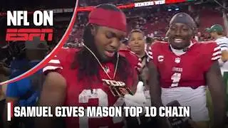 Deebo Samuel gives Jordan Mason the SC TOP 10 CHAIN after big Week 1 in 49ers-Jets 💪 | NFL on ESPN