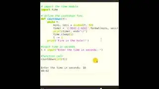 Python program to create countdown timer 