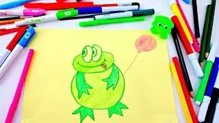 Обучающее видео! Учимся рисовать лягушонка
