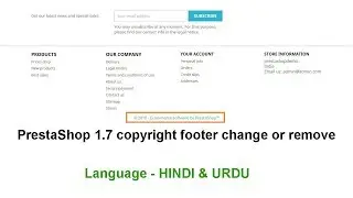 PrestaShop 1.7 footer copyright  change or remove