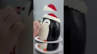 Holiday Dessert - Penguin Cake #shorts