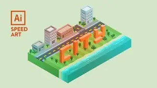 Isometric City Illustration | Speed Art | Illustrator