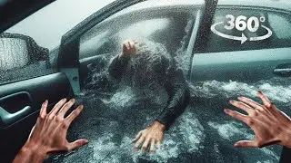 360° Stuck in Flooded Tunnel and Rescued by Helicopter VR 360 Video 4K Ultra HD