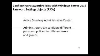Fine grained password policies (PSOs) - Etechtraining.com