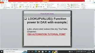 LOOKUPVALUE  function in power bi DAX | power bi tutorial | DAX in power bi | power query in pbi