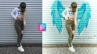 Como editar foto no PicsArt | Asa de anjo, graffiti art, efeito mágico, grafite na parede, brilhos