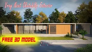 Vray Next Sketchup Exterior Render Tutorial - Box House | Free Download 3D Model