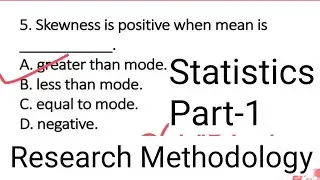 Statistics Part -1 (Research Methodology and Aptitude