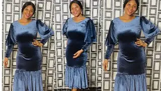 Three quarter gather dress with trendy puffy sleeve||how to cut and sew.