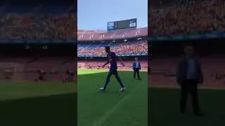 ousmane dembele's presentation at Camp Nou