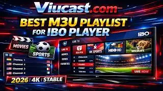Best M3U Playlist for IBO Player 2026 | Stable IPTV, 4K Channels, Sports, Movies & Series