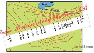How to draw a cross-section from contour map.