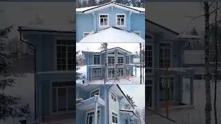 Дом из клееного бруса морозным днем #загородный #клееныйбрус #двухэтажныйдом