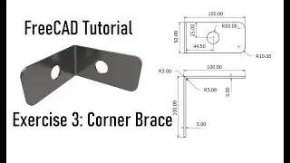 FreeCAD Basic Tutorial | Exercise 3: Design Corner Brace in Part Design Workbench using Pocket