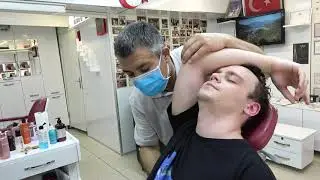 ASMR Turkish Barber By Münür Önkan Head,Face,Body,Back,Neck and Arm Massage