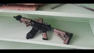 Crosman dpms sbr full auto,стрельба.