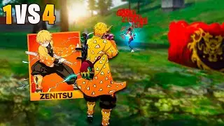 FINALMENTE TESTEI O ZENITSU NO RUSHADÃO SOLO VS SQUAD!! FREE FIRE MOBILE