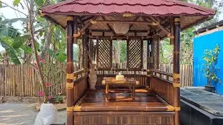 Rakitan Gazebo Bambu Atau Saung Bambu Mudah Simpel dan Praktis
