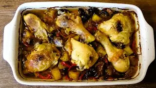 Gardener's chicken. Juicy and Delicious Dish with Chicken Meat and Vegetables!