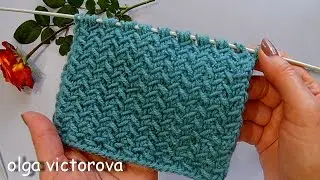 ЭЛЕГАНТНЫЙ ТВИД, РЕЛЬЕФНЫЙ УЗОР С ИММИТАЦИЕЙ ТВИДОВОГО ПОЛОТНА 888 Вязание Узоры спицами