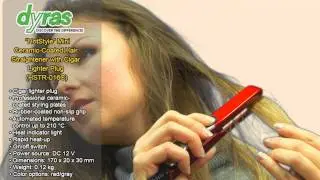 HSTR-016CR Mini Ceramic-coated Hair Straightener with Car Adapter HotStyle