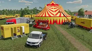Montage du cirque Pinder à 500.000€ sur un terrain privé | Farming Simulator 22