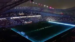 Wild super long span outdoor stadium with many seats steel structure space frame