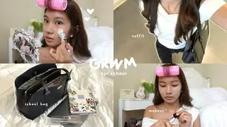 GRWM first day of school 🖇 simple makeup routine for students