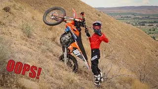 Jumping My Dirt bike off a CLIFF! (almost really bad)