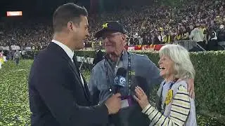 Jack and Jackie Harbaugh, Jim’s parents, believe superstitious seat change helped U-M win Rose Bowl