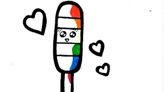 Как Нарисовать и Раскрасить Милое 🍦 Мороженое и 🌈 Радугу для детей. #drawing