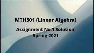 MTH501 (Linear Algebra) Assignment No.1 Idea Solution Spring 2021