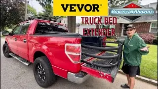 VEVOR Truck Bed Extender 56.7"x26"x18.5"Tailgate Extension Aluminum Alloy Black Pickup Bed Expander