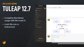 Tuleap 12.7 release note. Complete Markdown usage with MermaidJS. Limit file size in Subversion