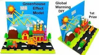 global warming - greenhouse effect model 3d making  - science project | howtofunda