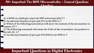 MCQ Questions The 8051 Microcontroller - General Questions with Answers