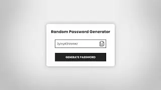 Simple Random Password Generator Using HTML CSS & Javascript