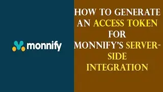 Monnify Access Tokens for API Users in Server-Side Integration (Step by Step)