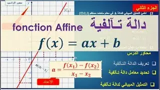 درس الدالة التاَلفيةلمستوى الثالثة اعدادي  _الجزء الثاني_2Fonction affine _partie