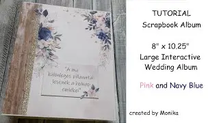TUTORIAL Part 4 | Interactive Large Wedding Album | 8" x 10.25" | Pink&Navy Blue | some Pop up pages