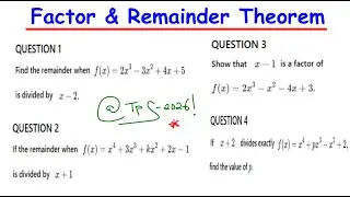 Factor & Remainder Theorem | Very Simple