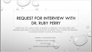 PhD Student Request for Interview with Dr. Perry
